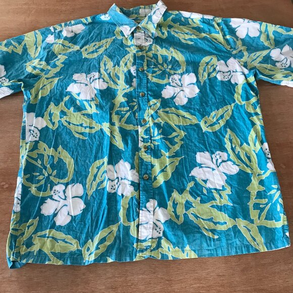 Cooke Street Hawaiian Shirt Men 2XL Blue Floral Button Up Pocket Short Sleeve - Picture 1 of 12